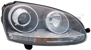 Far Dreapta (D2S/H7, electric, cu motor, culoare insertie: negru) potrivit VW GOLF 5, JETTA III