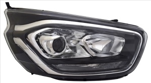 Far dreapta (H1/H7/LED, cu motor, culoare insert: negru) potrivit FORD TRANSIT / TOURNEO CUSTOM 2017-2023
