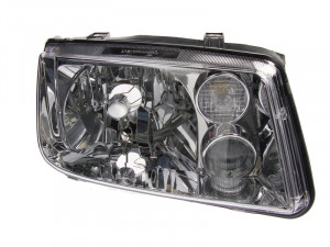 Far Dreapta (H3/H4, electric, fara motoras, culoare insertie: cromat) potrivit VW BORA, BORA I - Img 1