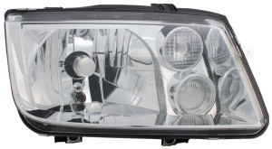 Far Dreapta (H3/H4, electric, fara motoras, culoare insertie: cromat) potrivit VW BORA, BORA I - Img 3