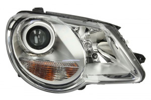 Far Dreapta (halogen, H7/W5W, electric, cu motor, culoare insertie: cromat, culoare semnalizator: transparent) potrivit VW EOS -11.10 - Img 1