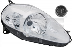 Far dreapta potrivit ABARTH GRANDE PUNTO FIAT GRANDE PUNTO dupa 2008 - (H4, electric, cu motoras, fundal cromat)