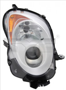 Far dreapta potrivit ALFA ROMEO MITO 2008-2018 - (H7, reglaj electric, cu motoras, fundal negru/insertii crom)