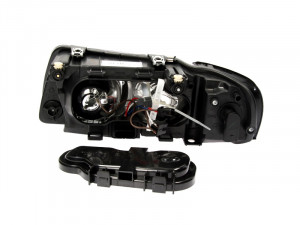 Far dreapta potrivit AUDI A3 2000-2003 - (H1/H7, reglaj electric, fundal cromat) - Img 3