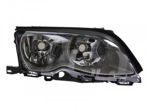 Far dreapta potrivit BMW Seria 3 2001-2006 - (H7, reglaj electric, cu motoras, fundal titan)