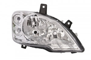 Far dreapta potrivit MERCEDES Clasa VIANO (W639), VITO / MIXTO (W639), VITO (W639) - (H7, reglaj electric, cu motoras, fundal negru)