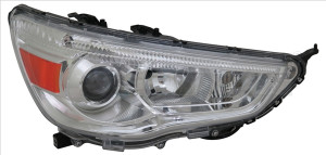 Far dreapta potrivit MITSUBISHI ASX dupa 2010 - (H11/HB3, electric, cu motoras, fundal cromat, fundal portocaliu)