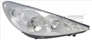 Far dreapta potrivit PEUGEOT 206+ 2009-2013 - (H1/H7, reglaj electric, fundal argintiu, Semnalizator argintiu)