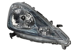 Far fata Dreapta (H4, electric, fara motoras, vehicule hibride, culoare insert: cromat, culoare semnalizator: transparent) potrivit HONDA JAZZ III 01.11-12.15 - Img 1