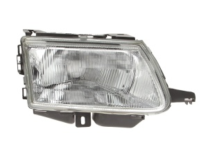 Far fata Dreapta (H4/W5W, electric, mecanic, fara motoras, culoare insert: argintiu) potrivit CITROEN SAXO