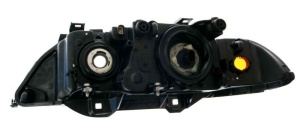Far fata Dreapta (H7/HB3, electric, cu motor, culoare insert: negru) potrivit BMW 5 (E39) - Img 2