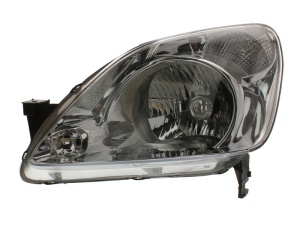 Far fata Stanga (H4, mecanic, fara motoras, culoare insert: argintiu, culoare semnalizator: alb) potrivit HONDA CR-V II - Img 1