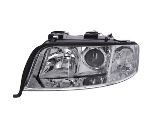 Far fata Stanga (halogen, H7/H7, electric, fara motoras, culoare insert: cromat, culoare semnalizator: transparent) potrivit AUDI A6 C5, ALLROAD C5 01.01-12.04 - Img 1