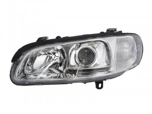 Far Stanga (H1/H7, electric, fara motoras, culoare insertie: cromat, culoare semnalizator: alb) potrivit OPEL OMEGA B - Img 2