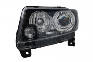 Far Stanga (H9, electric, cu motor, culoare insertie: negru) potrivit JEEP COMPASS 2011-2016