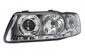 Far stanga potrivit AUDI A3 2000-2003 - (H1/H7, reglaj electric, fundal cromat)