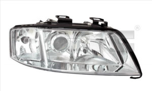 Far stanga potrivit AUDI A6 - (H1/H7, reglaj electric, fundal cromat)