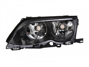 Far stanga potrivit BMW Seria 3 2001-2006 - (H7, reglaj electric, cu motoras, fundal negru)