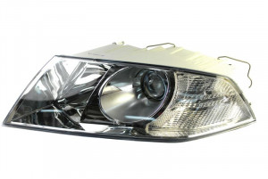 Far stanga potrivit SKODA OCTAVIA 2004-2008 - (H1/H7, reglaj electric, cu motoras, fundal cromat)