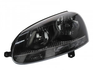 Far stanga potrivit VW GOLF 2003-2009 - (H7, reglaj electric, cu motoras, fundal negru)