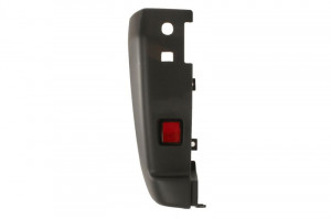 Flaps bara protectie Spate Stanga cu reflector, negru, TUV potrivit CITROEN JUMPER I, JUMPER II; FIAT DUCATO; PEUGEOT BOXER 2006-2014