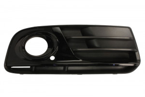 Grila bara fata Dreapta cu locas proiector, plastic, negru lucios potrivit AUDI Q5 10.08-05.17 11.08-06.12 - Img 1