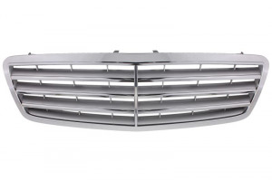 Grila fata potrivit MERCEDES Clasa C 2004-2008 - completa, crom/argintiu