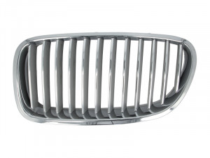 Grila radiator Dreapta potrivit BMW 5 (F10), 5 (F11) 2.0-4.4 2009-2017 - (argintiu/crom)