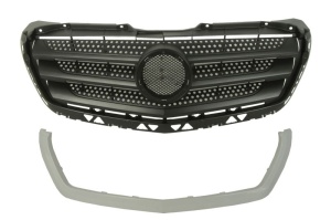 Grila radiator Mijloc potrivit MERCEDES SPRINTER 906 2013-2018 - (cu dunga; negru/grunduit)