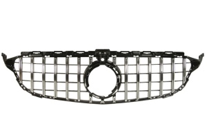 Grila radiator potrivit MERCEDES C-KLASA W205 2018-2021 - (AMG STYLING/GT, negru lucios/crom)