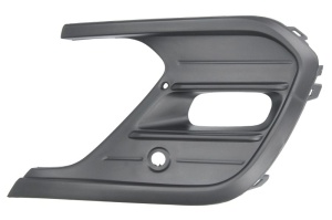 Grila ventilatie bara fata dreapta potrivit VW POLO VI AW dupa 2021 - (cu orificii lampa ceata, cu orificii senzor parcare, plastic, negru)