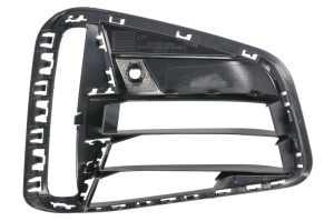 Grila ventilatie bara fata stanga potrivit BMW 4 G22, G23, G82 Coupe dupa 2020 - (cu orificii senzor parcare, negru lucios, M Sport) - Img 2
