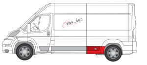 Kit reparatie aripa spate stanga potrivit CITROEN JUMPER; FIAT DUCATO; PEUGEOT BOXER 2006-2014 - (inainte de roti, model mediu; cu orificiu pentru lumina de degajare) - Img 2
