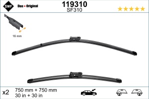 Lamela stergator fata cu spoiler (2 buc.) Visioflex 750mm potrivit CUPRA BORN; VW ID.3 11.19- - Img 3