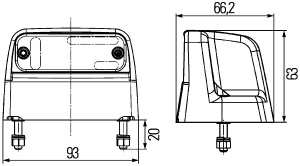 Lampa numar inmatriculare (LED, 12/24V, culoare sticla: transparent, 63x93mm, lungime cablu: 2000mm) - Img 2