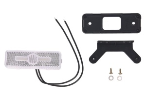 Lumini clarificare stanga/dreapta, forma: dreptunghiular, alb, LED, inaltime 36mm; latime 103mm; adancime 18mm, în relief/suprafata, lungime cablu 240mm, cu cuier, 12/24V (IP6K9K) - Img 1