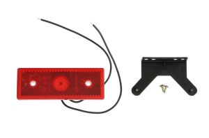 Lumini clarificare stanga/dreapta, rosu, LED, inaltime 44mm; latime 119mm; adancime 19,5mm, în relief, lungime cablu 220mm, cu cuier, 12/24V - Img 1