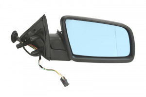 Oglinda laterala Dreapta electric, asferica, incalzita, albastru, pliabil electric potrivit BMW 5 E60, 5 E61 - Img 2