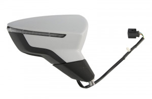 Oglinda laterala Dreapta electric, convexa, crom potrivit SEAT IBIZA V, LEON, LEON SC, LEON ST, LEON ST/KOMBI, LEON/HATCHBACK - Img 2