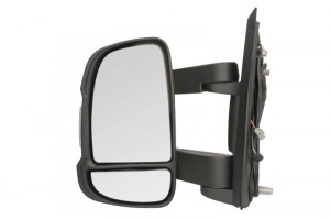 Oglinda laterala Stanga electric, convexa, incalzita, crom, mediu, cu senzor de temperatura potrivit CITROEN JUMPER I, JUMPER II; FIAT DUCATO; PEUGEOT BOXER