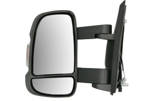 Oglinda laterala Stanga (manual, convexa, crom, mediu, cu senzor de temperatura) potrivit CITROEN JUMPER I, JUMPER II; FIAT DUCATO; PEUGEOT BOXER - Img 1