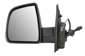 Oglinda laterala stanga potrivit FIAT DOBLO II; OPEL COMBO D 2014-2022 - (mecanica, convex, grund)