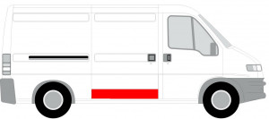 Panou reparatie usa Spate/usa culisanta potrivit CITROEN JUMPER I; FIAT DUCATO; PEUGEOT BOXER 1994-2006 - (strat, partea inferioara, model mediu / lung, inaltime 200mm) - Img 2