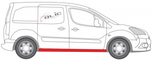 Prag auto Dreapta (Kit reparare; model scurt, partea inferioara, lungime 200cm) potrivit CITROEN BERLINGO, BERLINGO MULTISPACE, BERLINGO/MINIVAN; PEUGEOT PARTNER, PARTNER TEPEE - Img 2