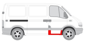 Prag auto Fata Dreapta potrivit IVECO DAILY III, DAILY IV, DAILY V; RVI MASCOTT; NISSAN INTERSTAR; OPEL MOVANO A; RENAULT MASCOTT, MASTER II, MASTER PRO 07.98-02.10 - Img 2