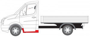 Prag auto Fata Stanga (cu element de reparatie aripii si element de reparatie, TRANSPORTER) potrivit MERCEDES SPRINTER 3,5-T (B906), SPRINTER 3-T (B906), SPRINTER 3-T (B910), SPRINTER 4 - Img 2