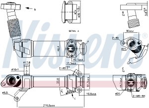 Radiator recirculare gaze esapament potrivit BMW 1 (E87), 3 (E46), 3 (E90), 3 (E91), 3 (E92), 3 (E93), 5 (E60), 5 (E61), 6 (E63), 6 (E64), 7 (E65, E66, E67), X3 (E83), X5 (E53), X5 (E70) 2.0D/2.5D/3.0D 04.01-12.13 - Img 3