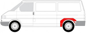 Segment aripa Spate Stanga (model lung) potrivit VW TRANSPORTER T4 07.90-12.03 - Img 2