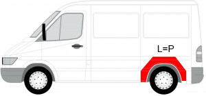 Segment reparatie aripa spate potrivit MERCEDES SPRINTER; VW LT 1995-2006 - partea stanga/dreapta exterior - Img 2