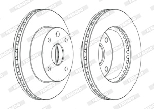 Set discuri frana (2 buc.) Fata Dreapta/Stanga potrivit CHEVROLET EPICA, EVANDA, LACETTI, NUBIRA, REZZO; DAEWOO EVANDA, LACETTI, MAGNUS, NUBIRA, TACUMA / REZZO 1.4-2.5 08.99- - Img 3